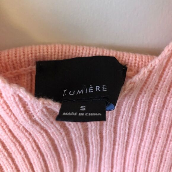 NWT- Lumiēre Pink Ribbed Knit Peplum Tank Top (Size: Small) - Picture 4 of 5